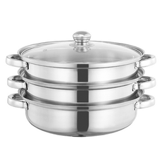 Living Labs電磁爐適用IH不鏽鋼蒸鍋 3層, 27.5cm, 1個