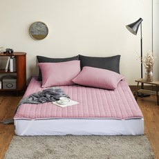 The Zari 棉質絎縫固定帶床墊套, 中性粉紅色