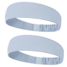 簡約線條女款運動髮帶 2入, 藍色