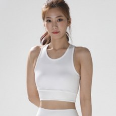 CHEONSANG YEOWOO 女子對角線網狀瑜伽pop top crmeu0100