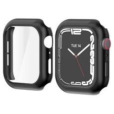 NUART Apple Watch 相容 混合強化玻璃全覆蓋保護殼 42mm, 黑色, 1個