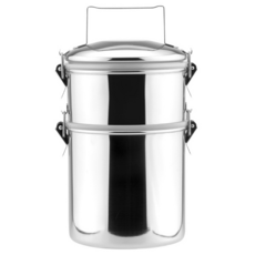 ZEBRA THAILAND 斑馬牌 防漏雙層飯盒 14cm 食品級SUS304不銹鋼, 1個, 銀色