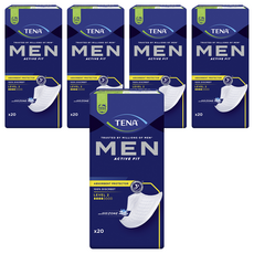TENA 添寧 男性用 Level 2 成人紙尿褲, 中型, 20入, 5個