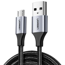 UGREEN 綠聯 Micro USB快充傳輸線 Aluminum BRAID版, 1m, Black, 1條