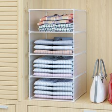 PLENO 衣櫃整理收納盤 大型收納箱 橫1格 x 直4格, 半透明, 2個