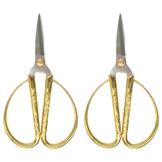 Life 徠福 鍍金龍鳳剪刀 127mm, 金色, 2支