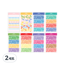 꾸꾸까까 다꾸 스티커 8종 세트, 혼합색상, 2세트