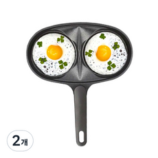 키친아트 인덕션 휴브 2구 에그 프라이팬, 24.7cm, 2개