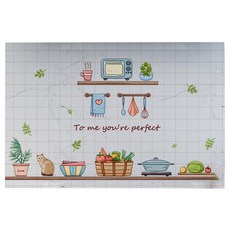 Yesso室內廚房裝飾貼紙 03 貓與籃子 高型, 1個