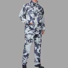Blue Season 軍事風雨衣外套 高級防水雨衣上下套裝, 迷彩灰