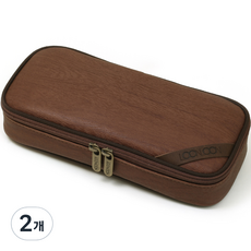 LOONLOON 664 木質標準鉛筆盒, 2個, 棕色