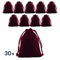 DONA&DECO Brody 絲絨束口袋 XL, 酒紅色, 30個