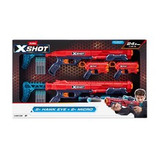 X SHOT 赤火系列 狙擊之王對戰組 2.0 射擊玩具, 1套, 紅色 + 藍色 + 黑色