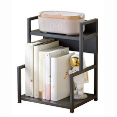 21세기트랜드 이지 스틸 미니 스탠드선반, 블랙, 2단