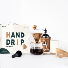 KALDIN Home Cafe 鈦手滴水套組T1+木磨機陶瓷手磨KC-5, 白色+黑色+玫瑰金+棕色, 1組