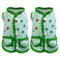 SassyDog 格紋馬甲 10號, 綠色菱格, 2件