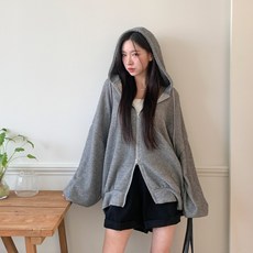 시크블랙 히리시 골지 트랙 빅후드 점퍼 cpjk5963k4c