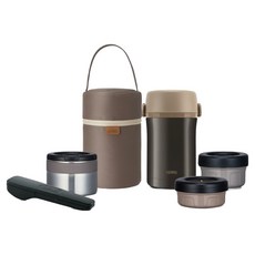 THERMOS 膳魔師 保溫便當盒組 TKLF-1200F, 布朗尼黑, 1組