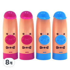 미소로 돼지싸인펜12색 64x160mm, 핑크, 하늘, 8개