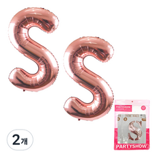 PARTYSHOW 字母鋁箔氣球 大 2入, 玫瑰金(S), 2個