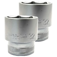 WORKPRO 短套筒 1/2" x 32mm WP274112, 2個