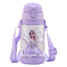 Disney 迪士尼 兒童 吸管式/直飲式 兩用背帶水壺, 1個, 520ml, 愛莎