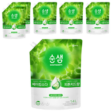 순샘 베이킹소다 피톤치드향 주방세제 리필, 1.4L, 6개