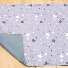 화모 순면 신생아 사계절 침대 방수패드, 별그레이, 1개