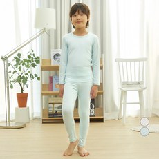 LollyTree 兒童用 輕柔蜜桃絨素色柔軟內衣上下套裝