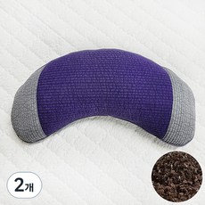 숙면예감 논슬립 반달 메밀 베개, 보라색, 2개