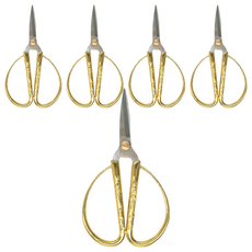 Life 徠福 鍍金龍鳳剪刀 127mm, NO.2046, 5支