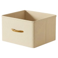 小麥購物 布藝抽屜式摺疊衣服收納箱 L2432, 米色, 1個