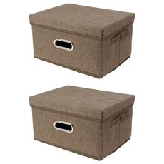 JNC 多功能收納盒, 金棕色, 小(32 x 24 x 17.5 cm), 2個