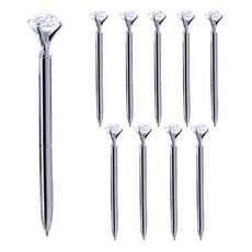 達邁達邁 寶石原子筆 1.0mm, 銀色, 10個