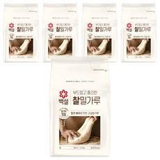 백설 찰밀가루, 2.5kg, 5개