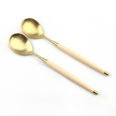 Bogen 韓國製造 Le Bien 金色餐具湯匙, 米色, 2個, 湯匙 2入