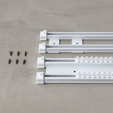 WINDOW DRESS 低噪音雙層窗簾軌道, 白色