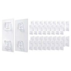 PICKYPICKS 黏貼式雙孔掛鉤貼, 2套, 半透明