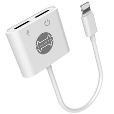 MENIFOX 雙耳機孔轉接器 8-pin + 8-pin, 白色, 1個, 125mm