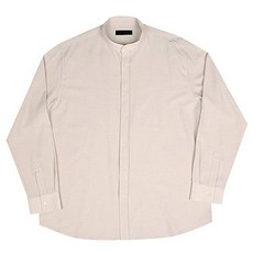 男款立領亞麻襯衫