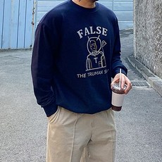 파이브라지 빅사이즈 남성용 오버핏 쭈리 우주복 나염 포인트 맨투맨