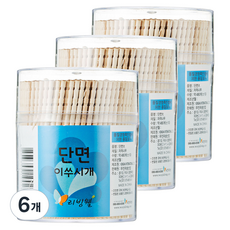 리빙웰 자작나무 단면 이쑤시개 대, 480개입, 6개