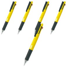 ZEBRA 斑馬牌 Clip-on Multi 螢光4色原子筆 0.7mm + 0.5mm 自動鉛筆組, 5套, 螢光黃