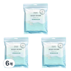 헬씨닷 파우치 개별포장 일회용 샤워타월, 화이트, 6개