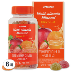 NUON 멀티비타민미네랄 구미젤리 240g, 80정, 6개