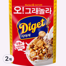 마켓오네이처 오 그래놀라 시리얼 다이제, 250g, 2개