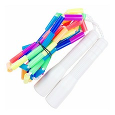 제이에프로프 어린이용 무지개 구슬줄넘기, 흰색, 1개