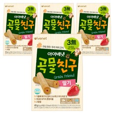 아이배냇 곡물친구, 딸기, 40g, 4개