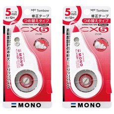 Tombow 蜻蜓牌 MONO 5mm 修正帶 102 x 37 x 22mm, 白色, 2個