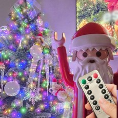 EPLYN 蜈蚣燈泡 密集間隔 聖誕樹燈飾 USB型 + 無線遙控器 1000燈, 1個, 彩虹